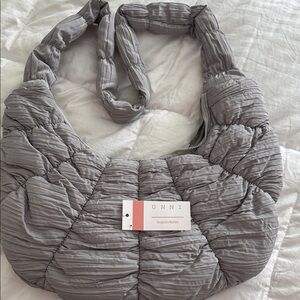 Gray Textured Shoulder Bag